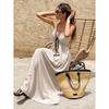 European summer new vacation leisure temperament backless neck V-neck sleeveless long dress
