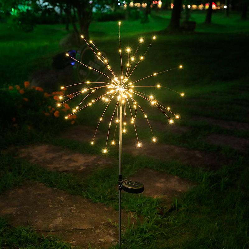 Solar LED Firework Garden Lights - Waterproof Outdoor Dandelion & Reed Decorative String Lights