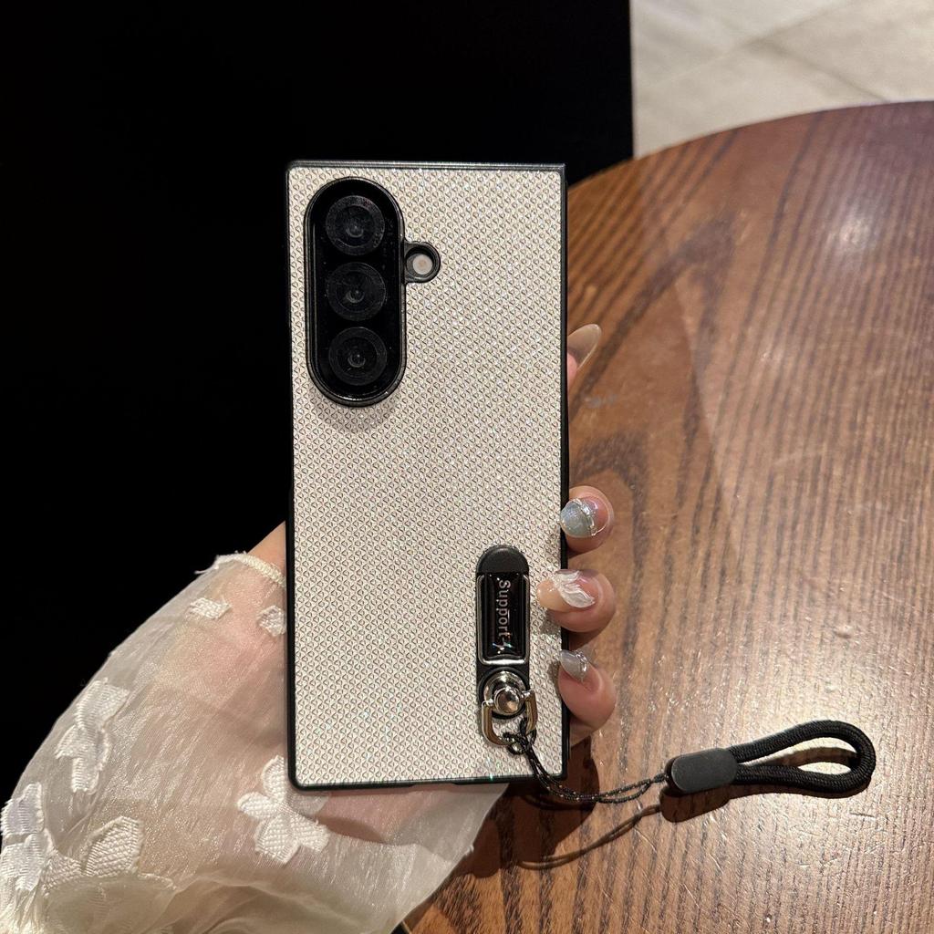 Glitzer-Leder-Lanyard-Hülle für Z Flip7: Sturzsicher, Modisch und Schützend