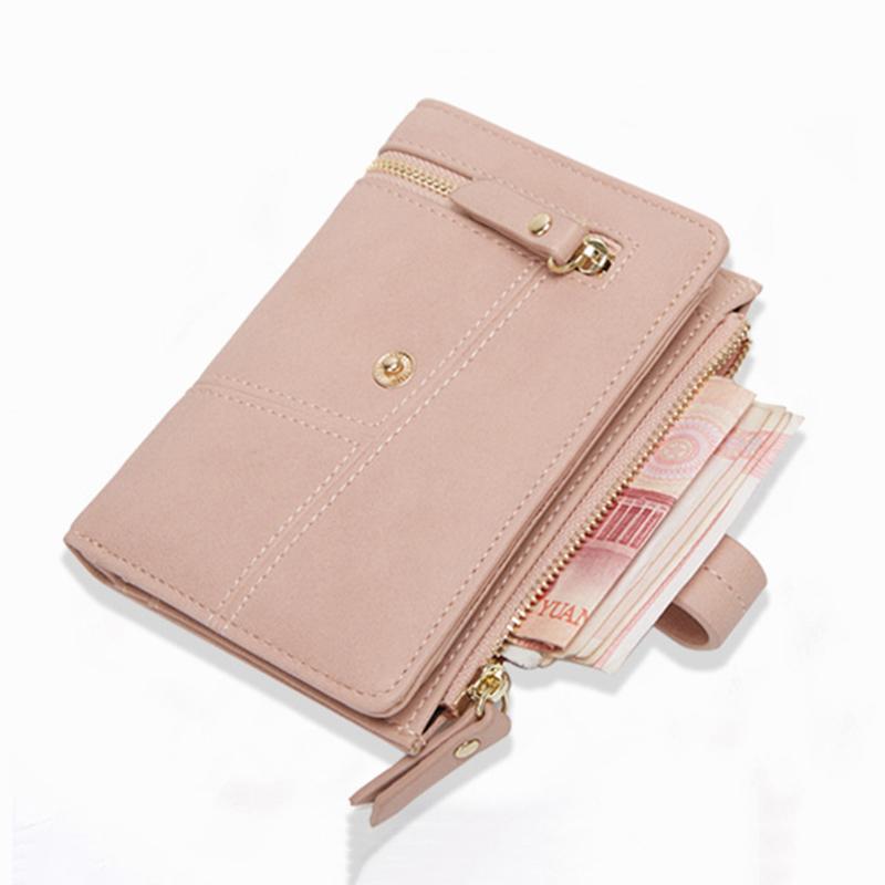 Noul portofel din piele simplu Hasp pentru femei, de culoare solidă, cu fermoar mic, geantă de mână pentru femei, suport pentru carduri, portofele pentru bani.