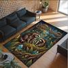 Forest Nature Theme Crystal Velvet Rug Personalized Custom Name Text Soft Floor Mat Home Decor