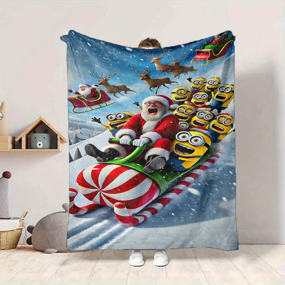 1Pc Winter Minions Friendship Blanket Soft And Comfortable Casual Warm Camping Travel Christmas Halloween Gift M91752