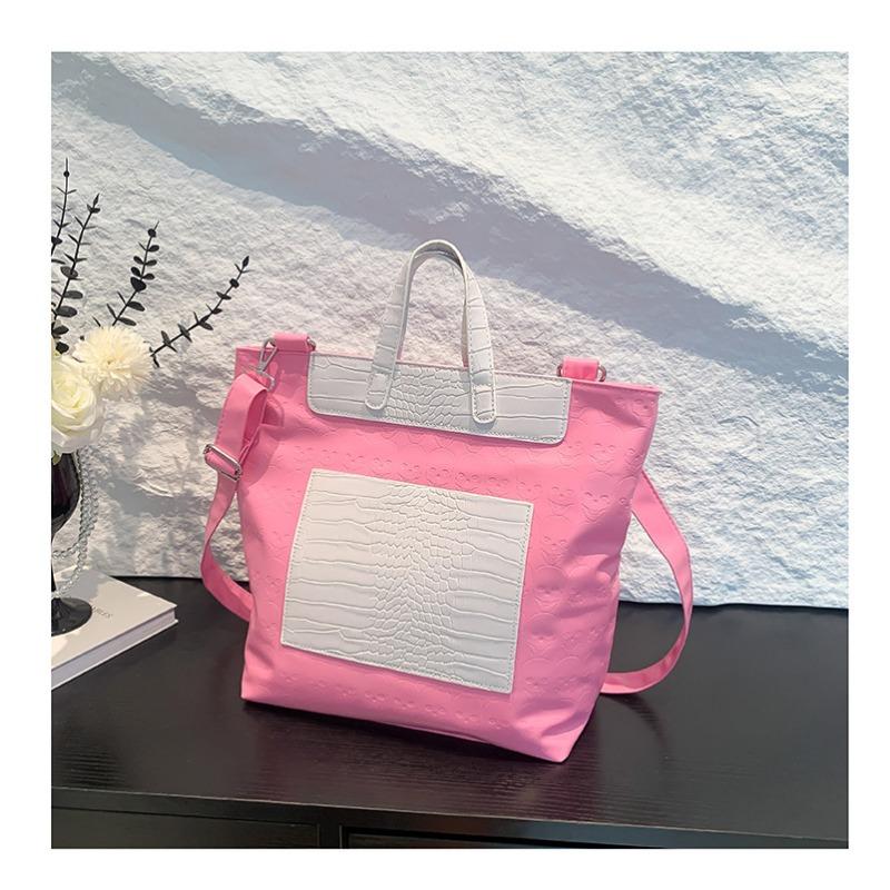 

Large capacity bag women s summer versatile new messenger bag casual portable commuter tote bag розовый