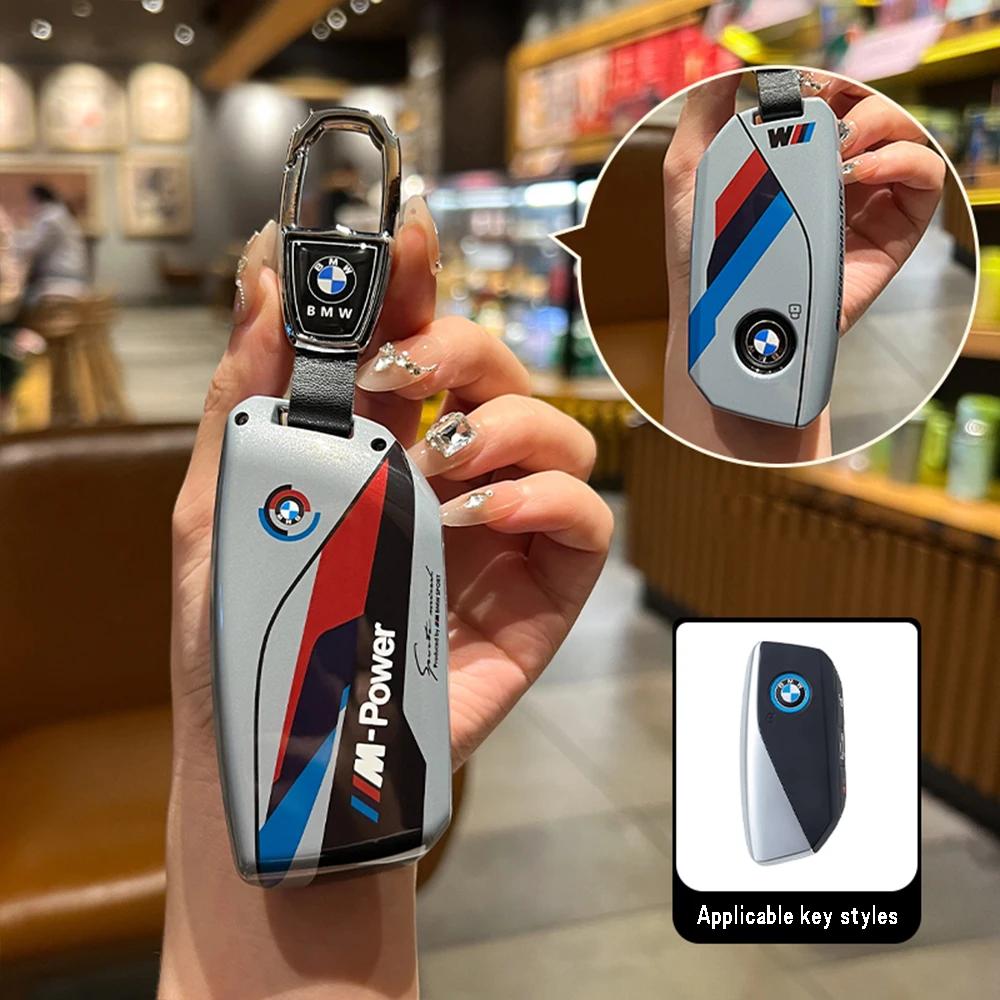 ABS Racing stickers Car Remote Key Case Cover For BMW M G07 X7 LCI U11 X1 G70 7 Series G09 XM F98 X4M LCI G18 X5 G81 M3 I20 IX