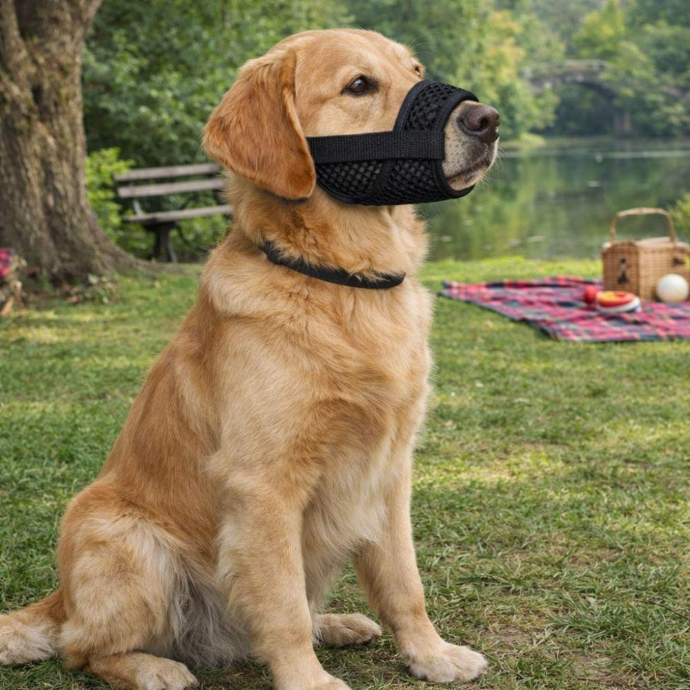 Prevent Chewing Anti Bite Dog Mesh Muzzle Prevent Barking Breathable Puppy Soft Adjustable Dog Mouth Cover Pet Supplies