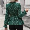 Women's Fashion Casual Autumn Rhombus Print Long Sleeve Blouses & Shirts