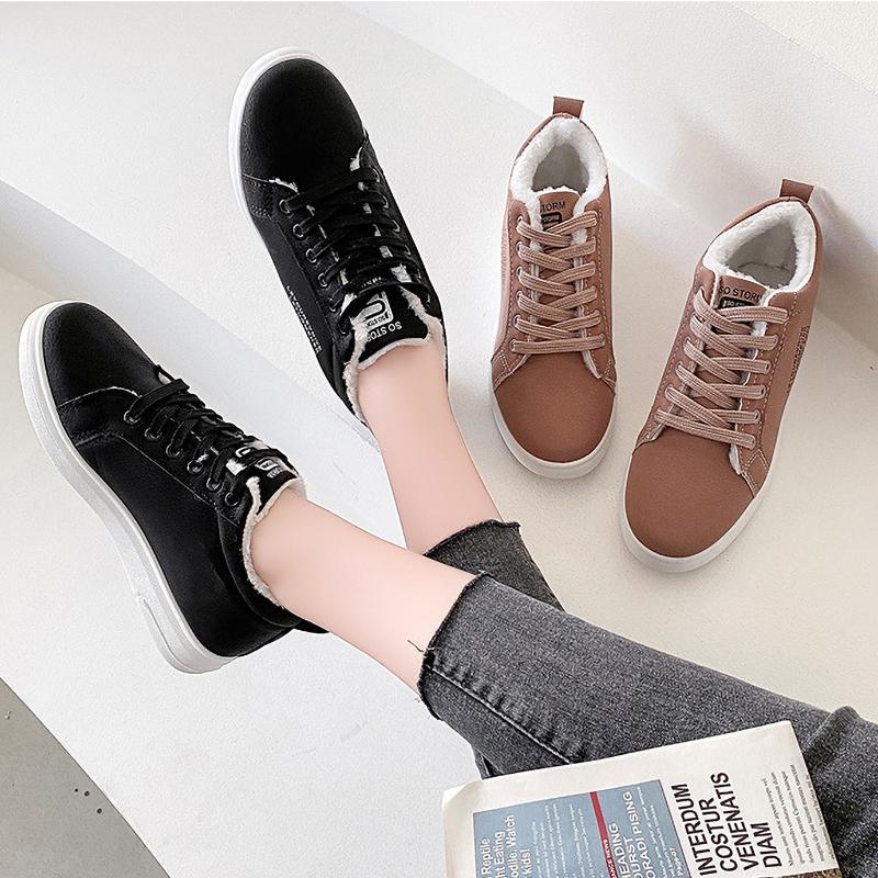 Winter Velvet Flat Sneakers Women Fashionable Comfortable Snow Shoes Thickened Warm Student Casual Shoes