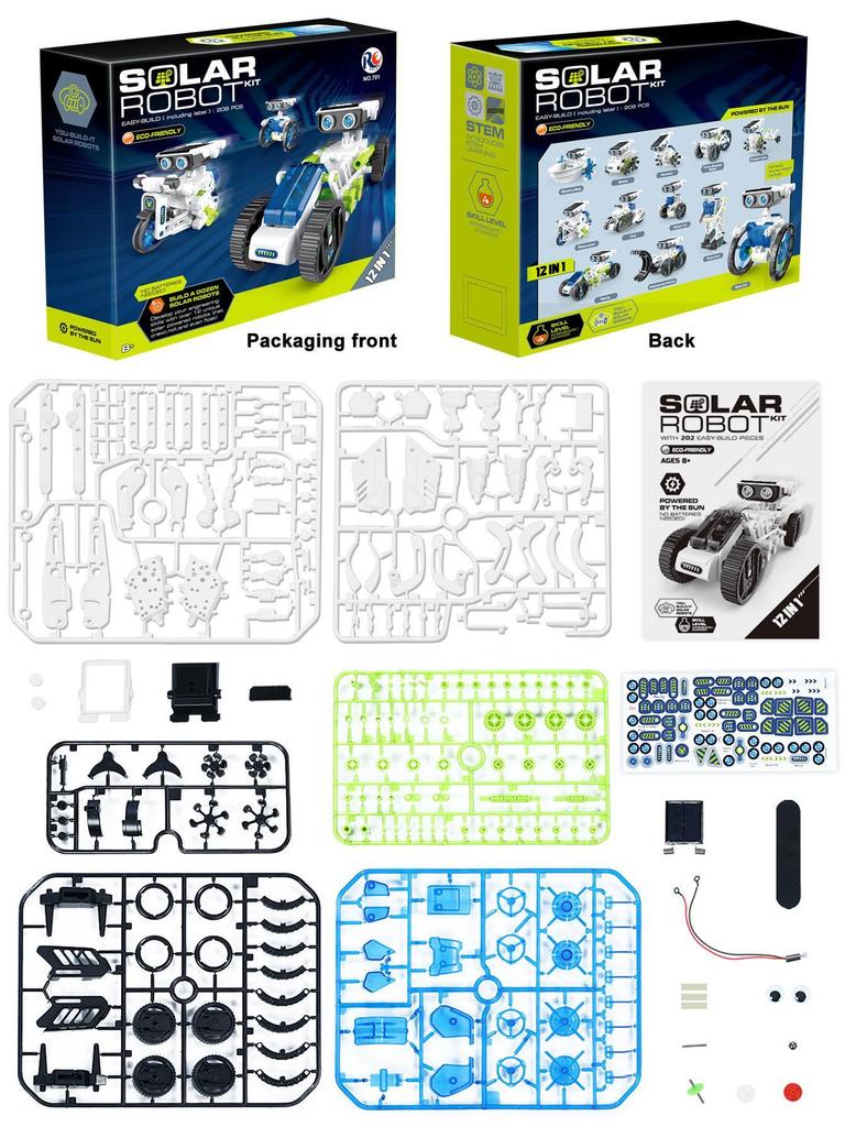 DIY 12-in-1 Solar-Powered Educational Robot Kit for Kids