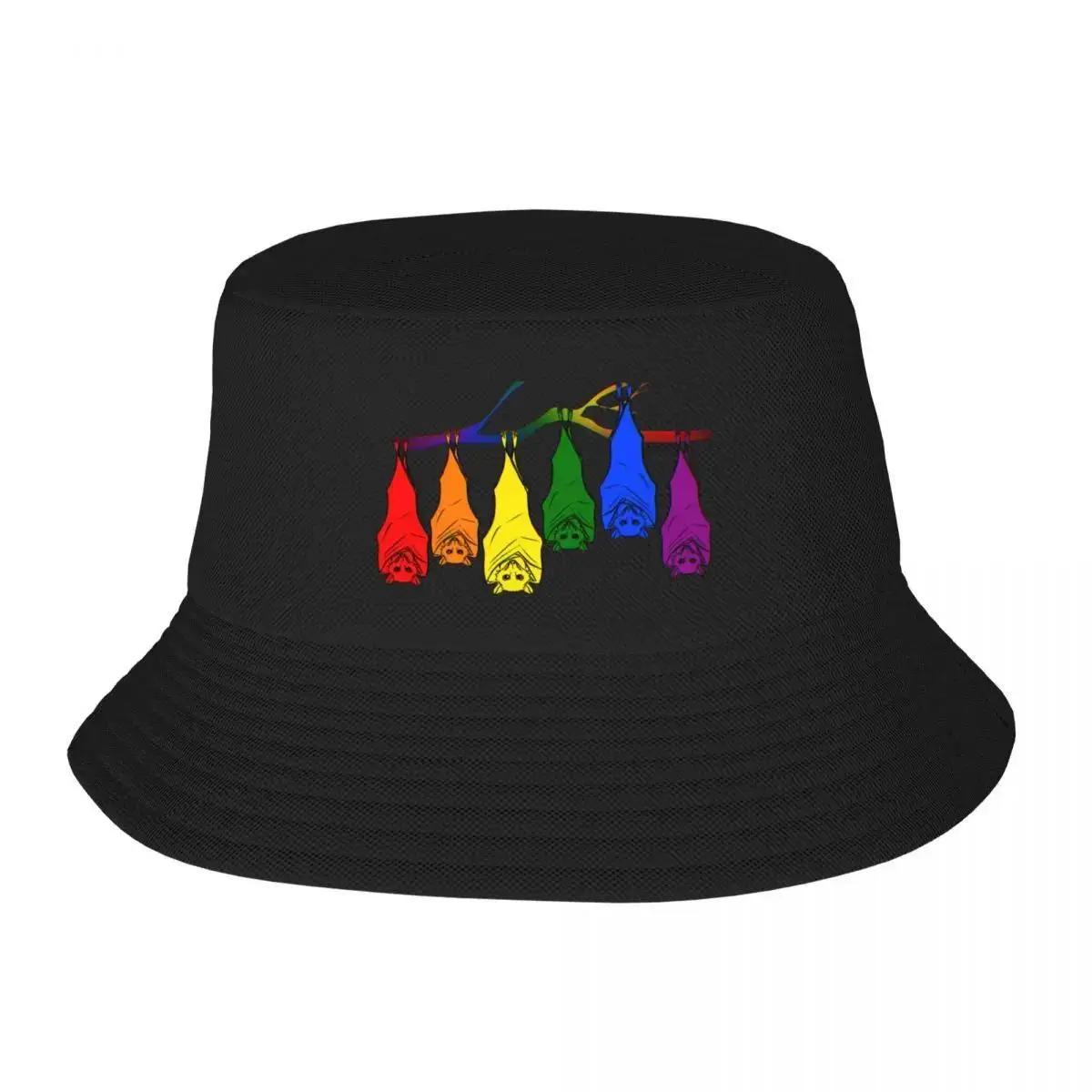 Rainbow Pride Bats Bucket Hat tea Hat New In The Hat western Uv Protection Solar For Women  Unisexs