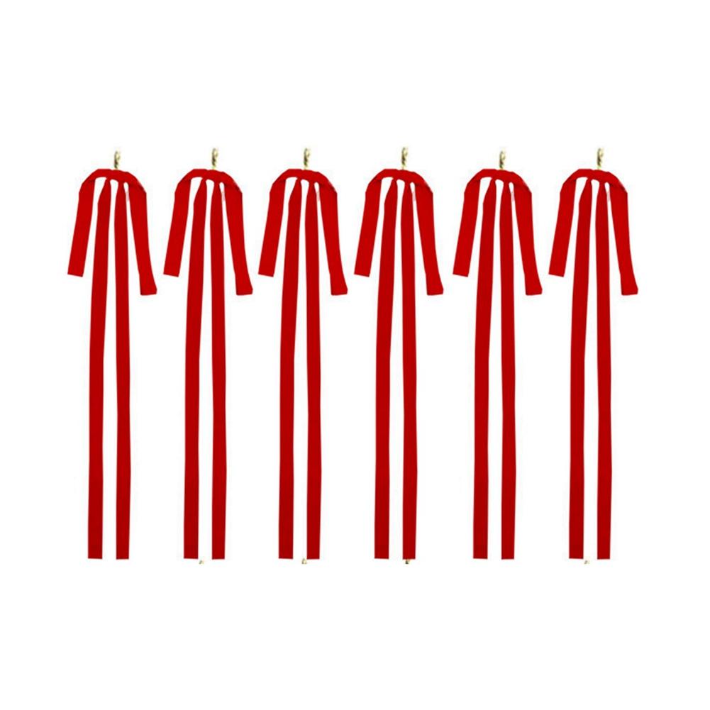 

6 шт. Большой бархатный бант-моток, подвеска, украшение для рождественской елки, праздничная гирлянда, аксессуар