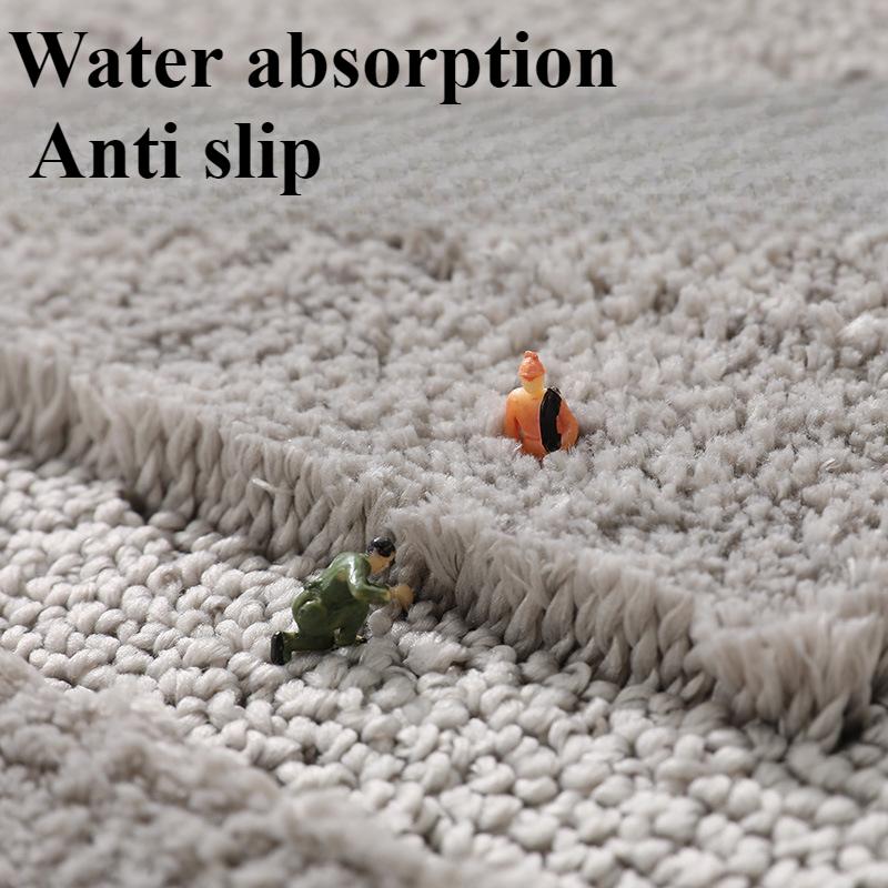 Coral Fleece Emboss Bathroom Cashmere Thickening Mat Bath Non-slip Carpets In Wash Basin Bathtub Side Floor Rug Shower Room Doormat Memory Foam 3D Pad