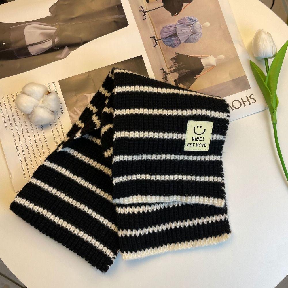 Thick Warm Baby Knitted Scarves Minimalist Stripe Neck Guards Scarves Baby Scarf  Autumn Winter