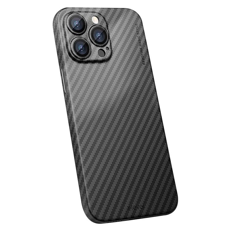 

X-LEVEL для iPhone 14 Pro Max чехол жесткий ПК минималистский чехол для телефона текстура углеродного волокна