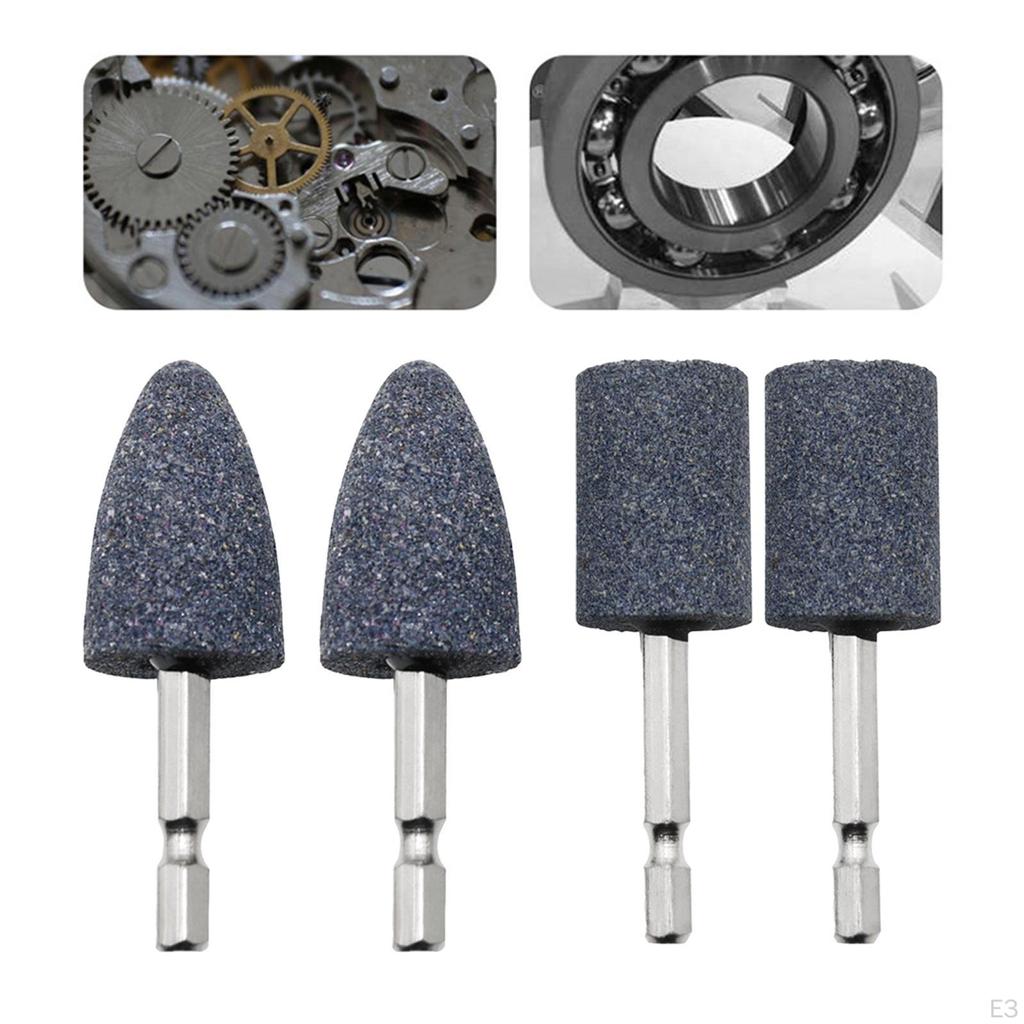 2 Pieces Grinding Head Hexagonal Shank Sharpening Wheel Abrasive Bits with Chrome Corundum Material