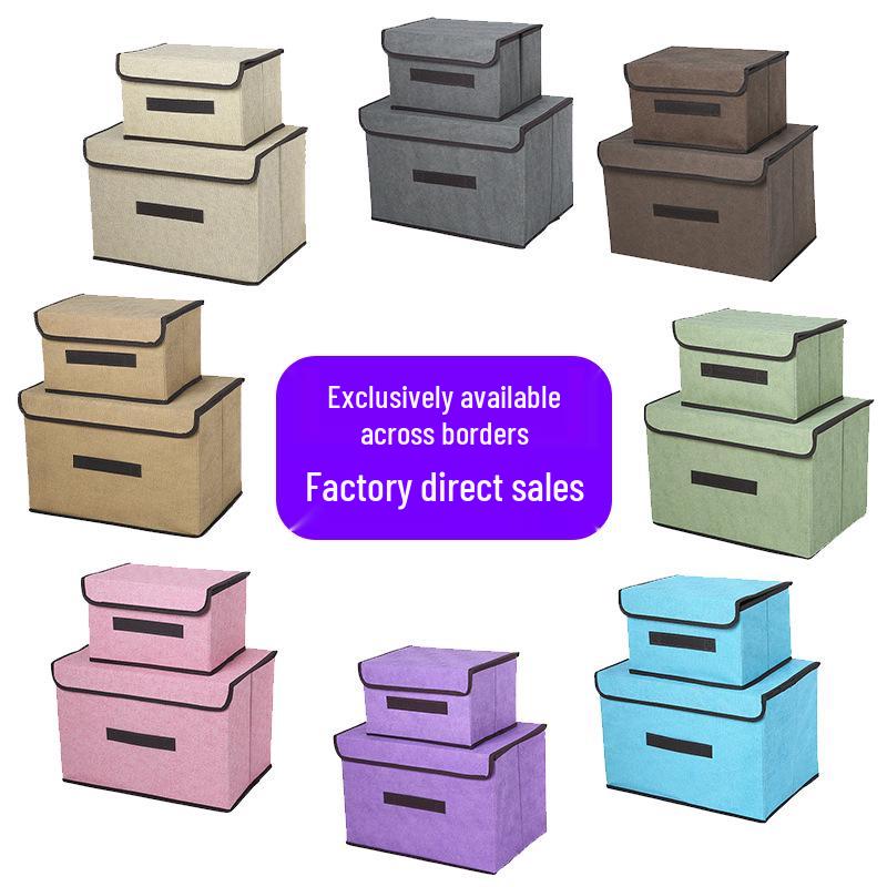 Foldable Imitation Linen Storage Box for Clothes and Toys
