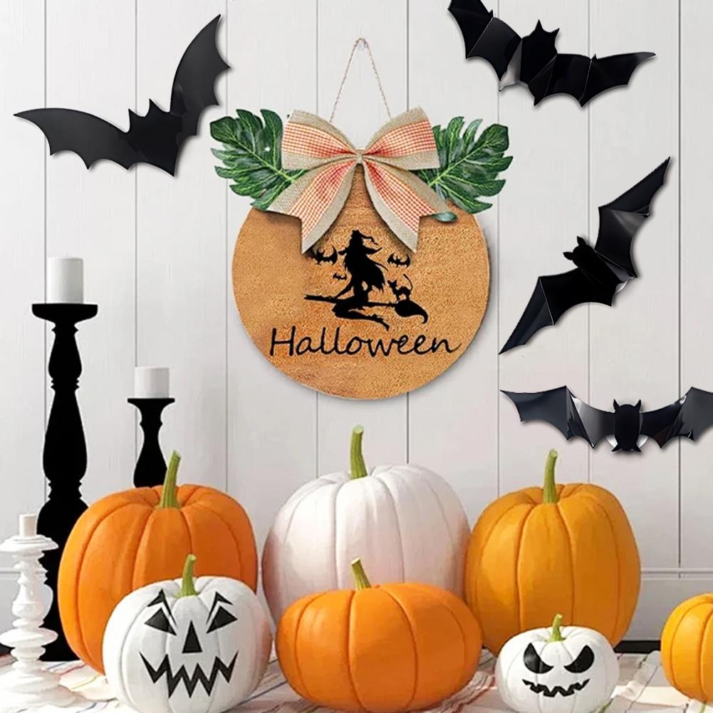 48 PCs Halloween Sticky Decals Glow In The Dark Bats Decorations Wall Stickers for Halloween Party Bedroom Window Decorations
