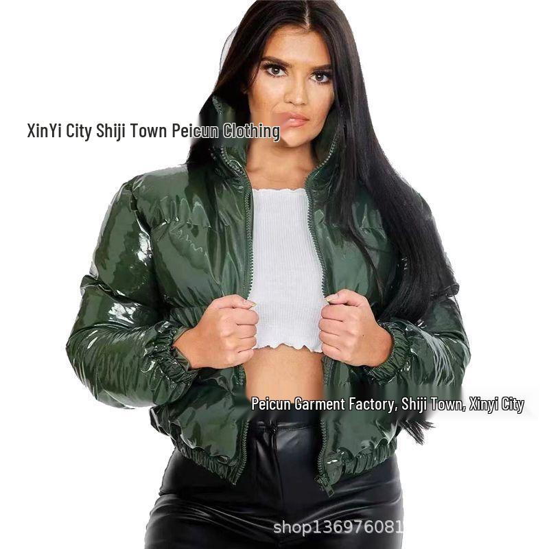 Women's European Size Padded Jacket with Zipper, Available In Various Colors, Same-Day Shipping Option.