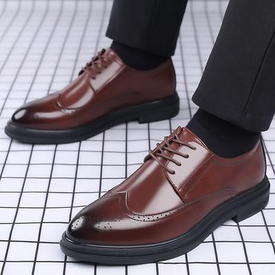 Νέα Ανδρικά Δερμάτινα Παπούτσια Brogue Business Casual Βρετανικά Παπούτσια Ένδυσης Παπούτσια Κορεατικού Στυλ Ανδρικά Αναπνέοντα