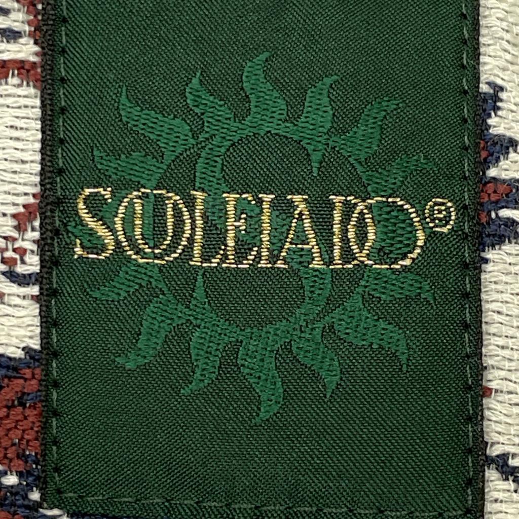 SOULEIADO 24 Stainless Steel Polyester Rayon Jacquard Collarless Coat coat 36 White x redUsed