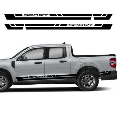 2PCS Car Door Side Stickers Racing Sport Vinyl Decals Self-adhesive Auto Body Decorative Stickers Accessories For Ford Ranger