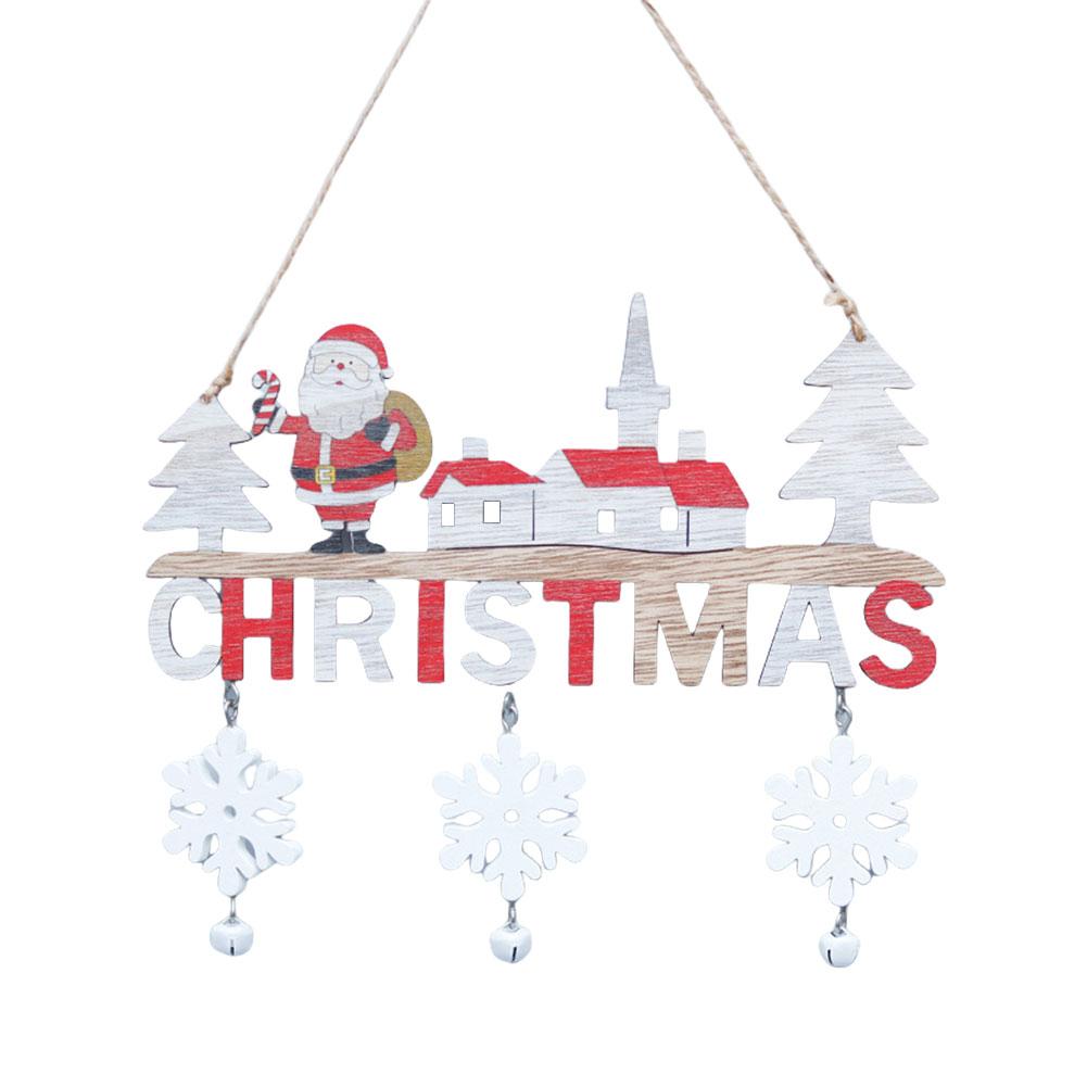

Wooden Santa Claus Elk Snowman Christmas Hanging Ornaments Christmas Door Hanger Merry Christmas Decoration for Home