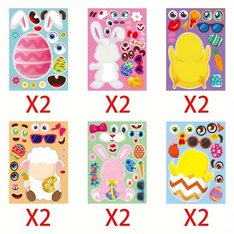 Easter Stickers, Easter Basket Stuffers Easter Egg Decorating Bunny Stickers, Activities Party Easter Crafts Gifts Bags Stickers
