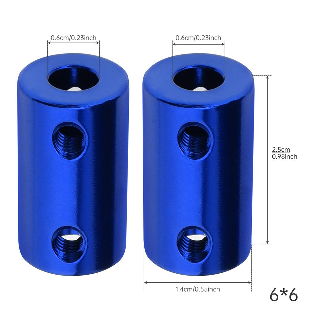 Aluminum Alloy Blue 25mm 1 Inch Rigid Coupling Set for 3D Printer RC Robot Car Model DIY Encoder with Screws Hex Wrench