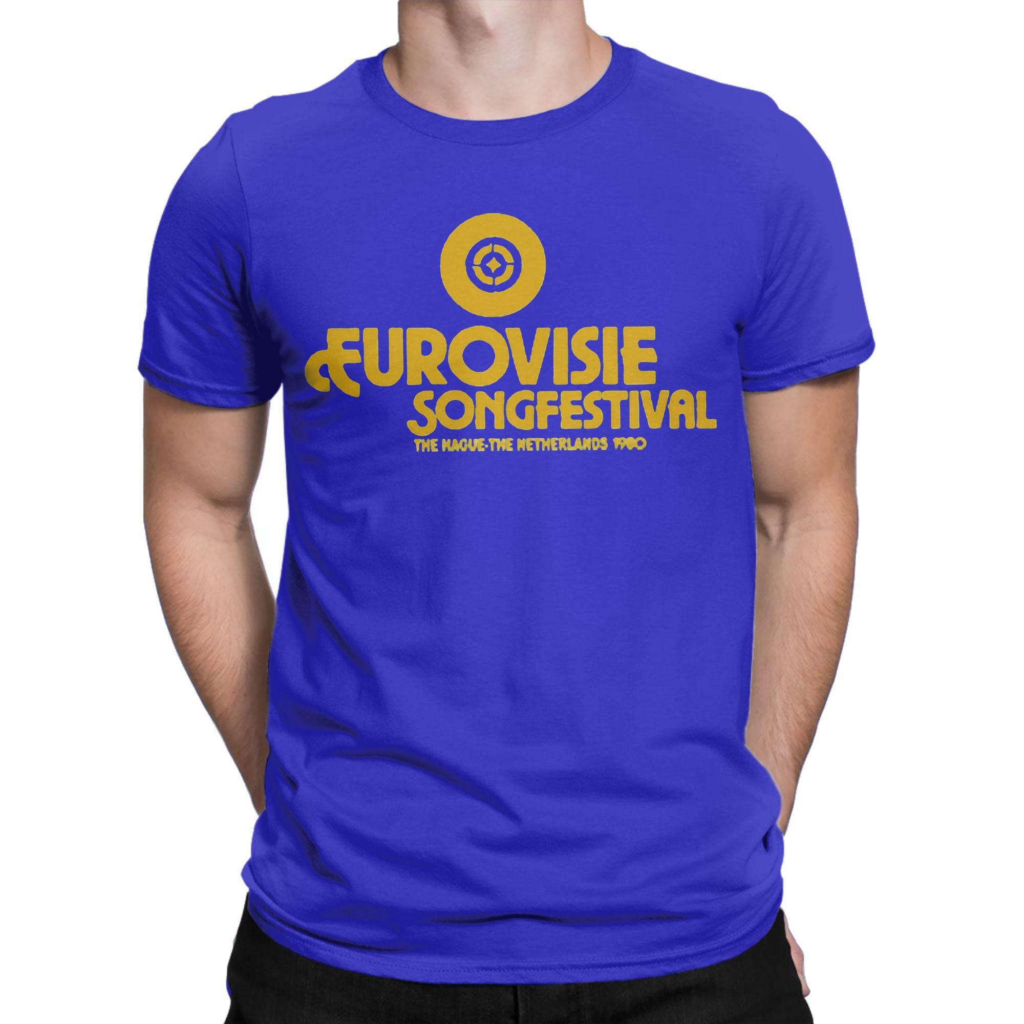 

Eurovision Song Contest 1980 T Shirts Men Cotton Vintage T-Shirt O Neck Tee Shirt Short Sleeve Clothes Summer S
