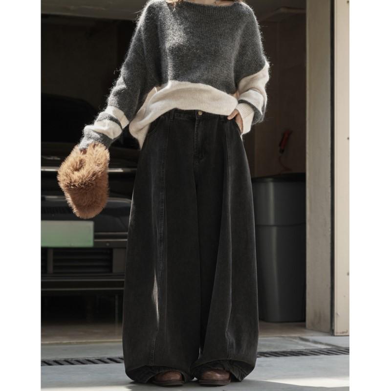 Johnature Balloon Jeans Loose Stylish Casual Autumn Winter Korean Vintage Fashion Denim Pants