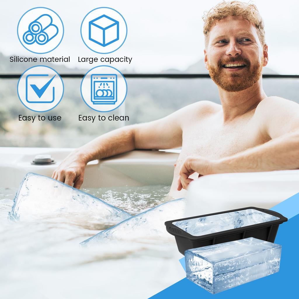 2Pcs Ice Cube Mold Silicone Ice Cube Maker Anti Slip Ice Cube Tray Large Size Ice Mold Easy Release Ice Cube Mold Ice Cube Tray