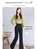 Women's High-Waist Black Flared Pants - Slim Spring/Autumn Style (2025) for Petite Sizes