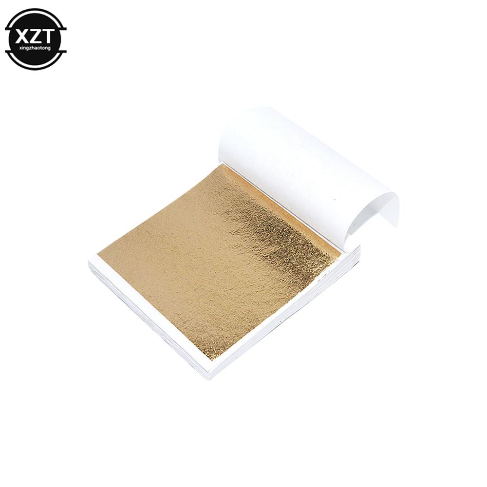 100 Sheets Imitation Gold Silver Copper Foil Paper Leaf Gilding DIY Art Craft Paper Birthday Party Wedding Dessert Decorations