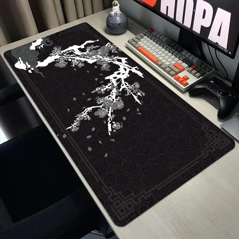 Sakura Ink Wash Art Extended Gaming Mouse Pad Waterproof Non-slip
