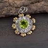 Colgante de peridoto, joyería de piedras preciosas, colgante de plata de ley maciza 925, colgante de piedra natal hecho a mano, regalo para él