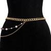Fashionable Sexy Round Bead Chain Waist Chain Simple Metal Thick Body Chain Women's Belly Decoration