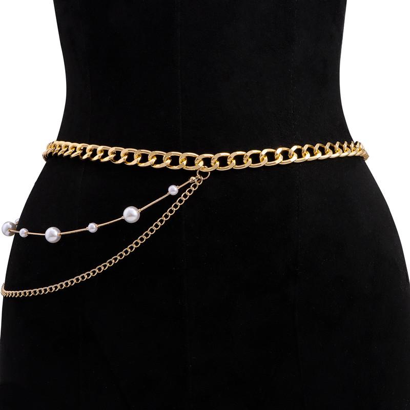 Fashionable Sexy Round Bead Chain Waist Chain Simple Metal Thick Body Chain Women s Belly Decoration