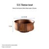 Tibetan Style Round Walnut Wood Bowl for Tea, Soup, or Rice