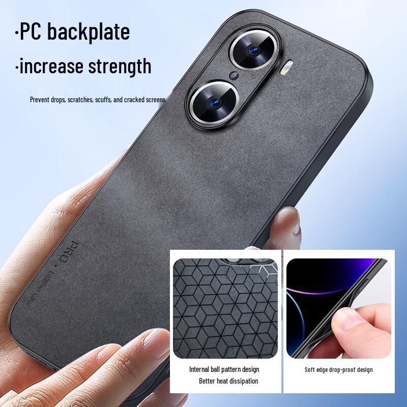 Luxury Lambskin Feel Full Lens Protection Phone Case for Honor 60/60 Pro