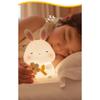 Cute Rabbit Silicone LED Night Light USB Rechargeable Touch Cartoon Animal Lamp for Kids Children Bedroom Home Decor
