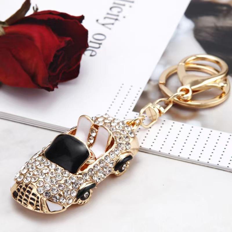 Luxe Steentjes Kristal Hanger Mode Legering Metaal Auto voor Vrouwen Hoge Kwaliteit Sleutel Hanger Model Sleutelhangers Tas Hanger gray