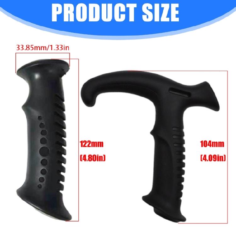 2Pcs Straight/Bent Handle Climbing Stick Head Trekking Rod Handle Adapters Walking Cane Grip for Climbing Outdoor