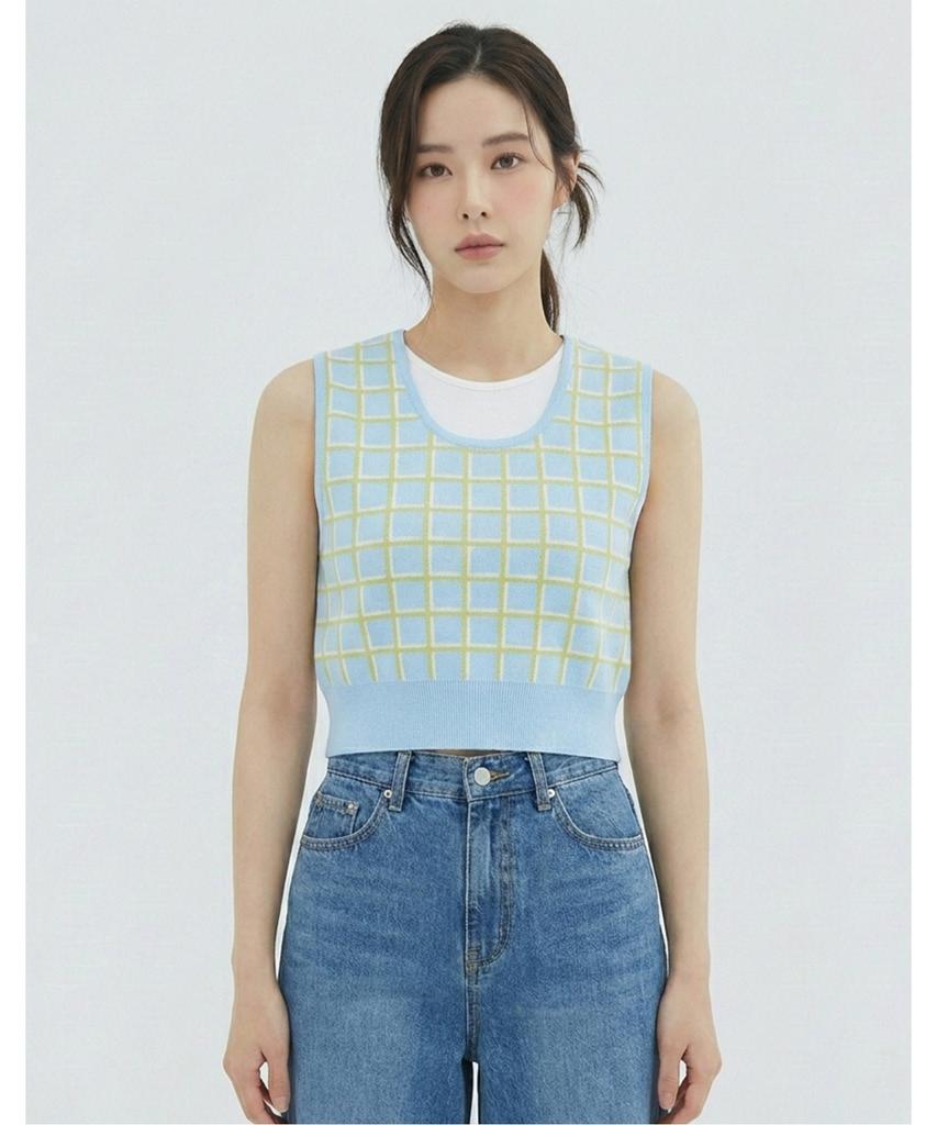 Vanake Square Pattern Knit Vest_Vb34Kvq304Z