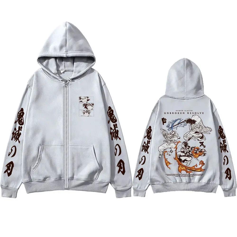Anime Devil Killer Zipper Hoodie Men and Women Fashion Casual Loose Retro Zipper Jacket