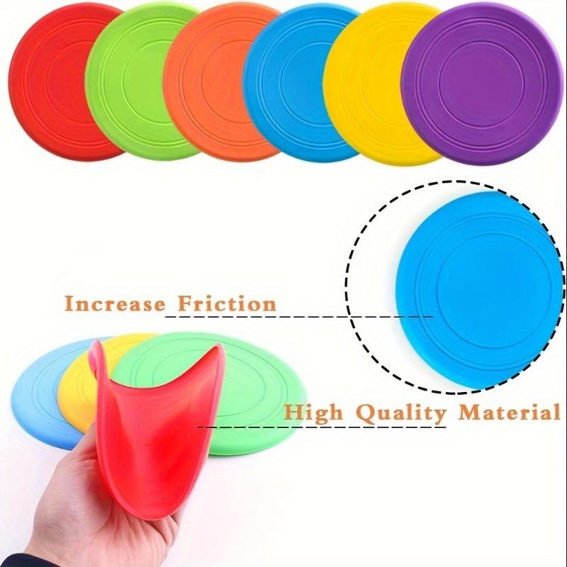 6-Piece Colorful Dog Frisbee Set - Durable Interactive Flying Discs for Outdoor Play, Fetch Training & High-Energy Dogs