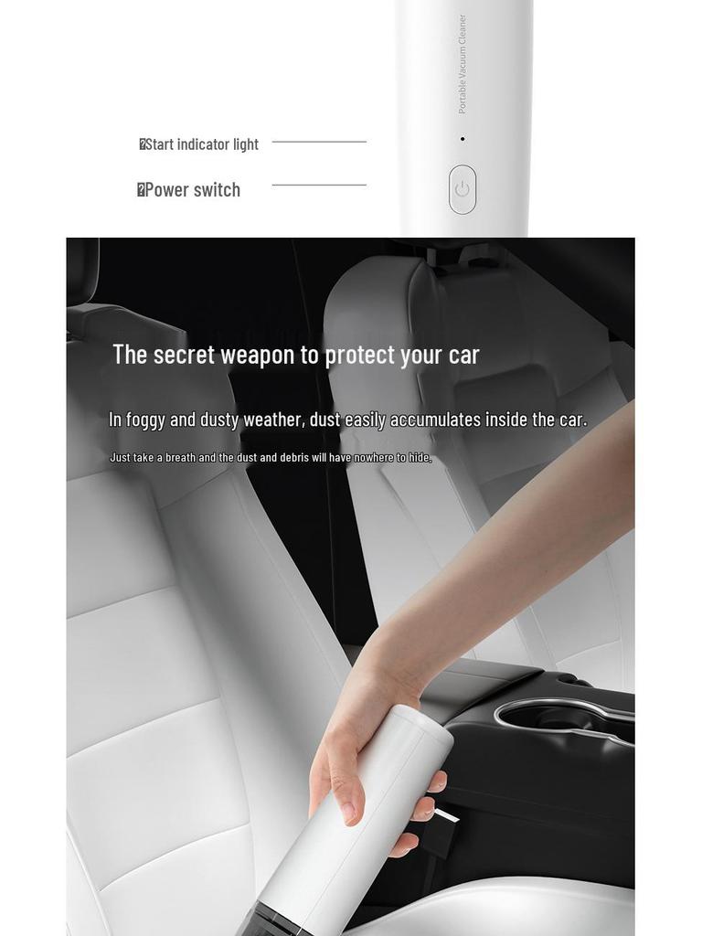 Portable Handheld Wireless Car Vacuum Cleaner with Powerful Suction