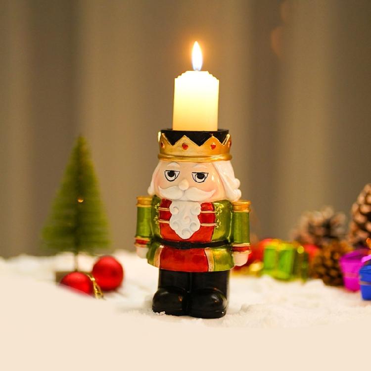 Christmas Candle Holder Nutcracker Candleholders Candlestick Table Decoration