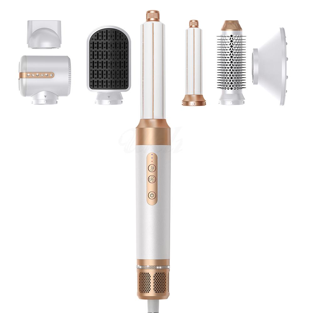 Professional Detachable Interchangeable Ionic 1400W 3-Speed Electric Hair Styler Set Straightening Drying Hot Air Brush