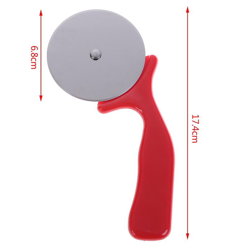 1Pc Pizza Cutter Stainless Steel Knife Cake Tools Pizza  Cookies Kitchen Gadgets Red