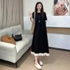 Plus Size Summer Fashion Loose Short Sleeve White Floral Dress for Women