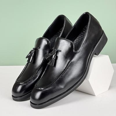Herrenmode Formelle Lederschuhe Britische Quasten Loafer Spitzschuh Kleid Rutschfest Business Casual Rot Hochzeit Büro Schuhe